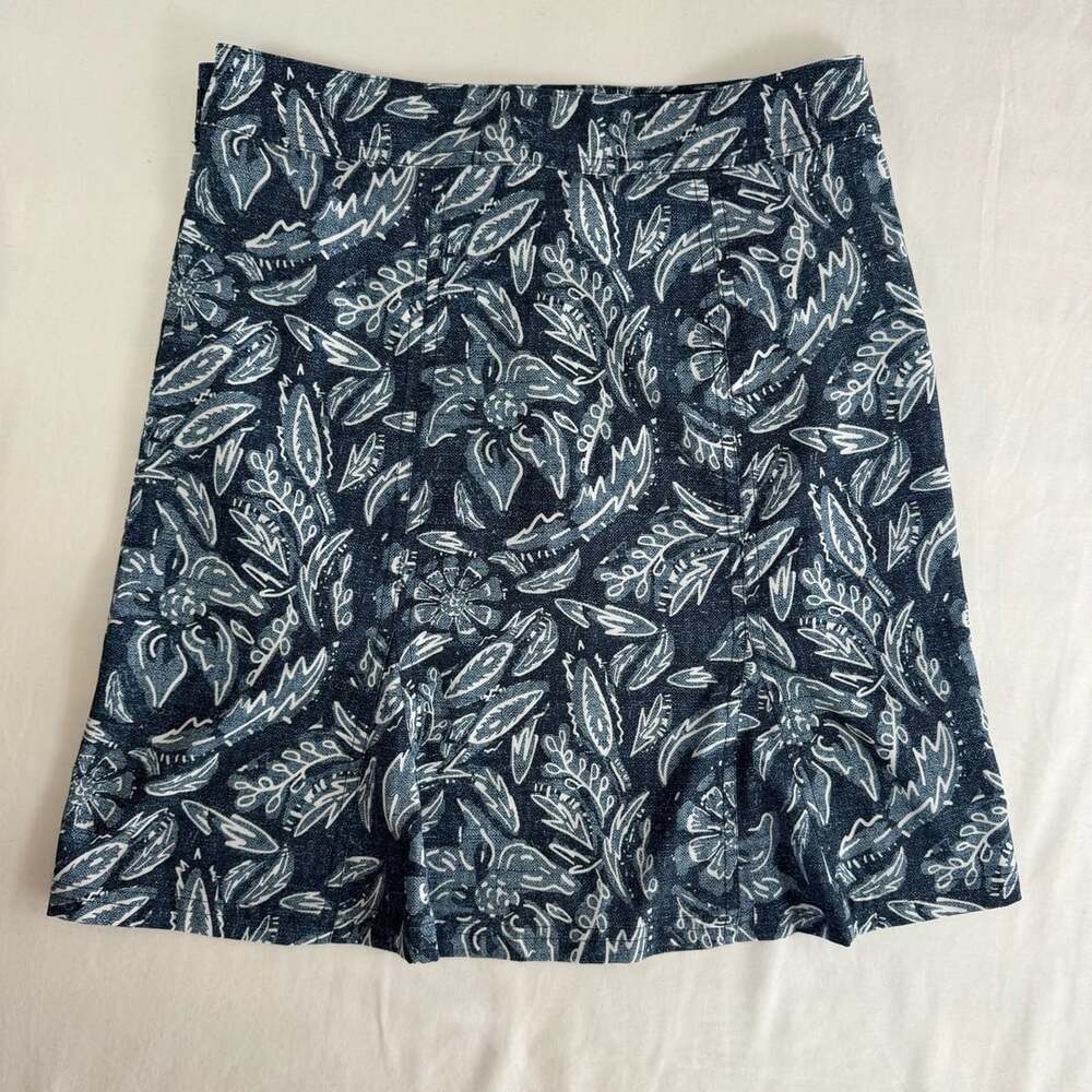 Ripskirt Skirt Extra Small Blue White Floral Leaf